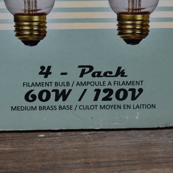 Vintage Style Clear Glass Edison Bulbs 4 Pack Set NIB - Picture 2 of 13